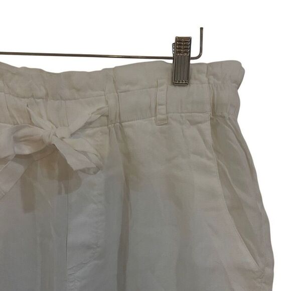 Cloth & stone white Tie waist raw hem wide leg size Small - Picture 3 of 6